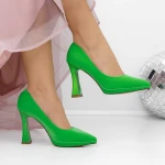 Pantofi cu Toc gros 3DC33 Verde » MeiMei.Ro