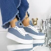 Pantofi Sport Dama cu Platforma H203 Albastru Kavia