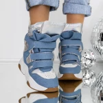 Sneakers Dama 3JF29 Argintiu-Albastru » MeiMei.Ro