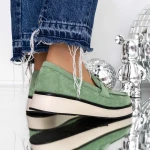 Pantofi Casual Dama 3LE37 Verde » MeiMei.Ro