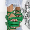 Sandale Dama cu Talpa Joasa 3HXS55 Verde inchis | Mei
