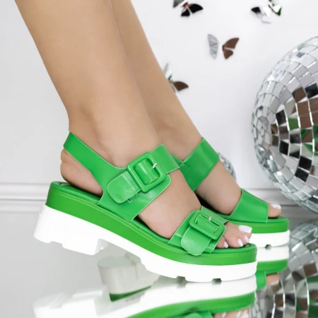 Sandale Dama cu Toc 3LE51 Verde » MeiMei.Ro