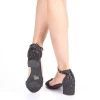 Sandale Dama cu Toc QZL218B Black Mei