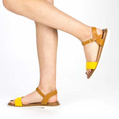 Sandale Dama cu Toc FD51 Yellow Mei