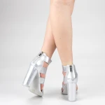 Sandale Dama cu Toc XKK170 Silver Mei