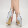 Sandale Dama cu Toc XD81F Silver Mei