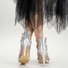 Sandale Dama cu Toc subtire S19 Silver Mei