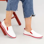 Pantofi Casual Dama D712 White-Red Se7en