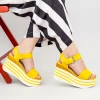 Sandale Dama cu Platforma FD35 Yellow Mei