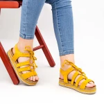 Sandale Dama cu Platforma WT005 Yellow Mei