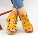 Sandale Dama cu Platforma WT005 Yellow Mei