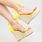 Sandale Dama cu Platforma XKK209 Yellow Mei