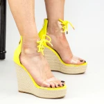 Sandale Dama cu Platforma XKK209 Yellow Mei