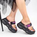 Sandale Dama cu Platforma NX96 Black Mei