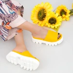 Papuci Dama cu Platforma WT11 Yellow Mei