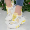 Pantofi Sport Dama cu Platforma SJN332 Cream Mei