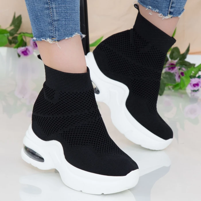Pantofi Sport cu Platforma Dama QQ2 Black Mei