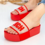 Papuci Dama cu Platforma PM33-3 Red Fashion