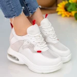 Pantofi Sport cu Platforma Dama QQ22 White Mei