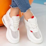 Pantofi Sport cu Platforma Dama QQ22 White Mei