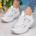 Pantofi Sport Dama YKQ206 White-Silver Mei