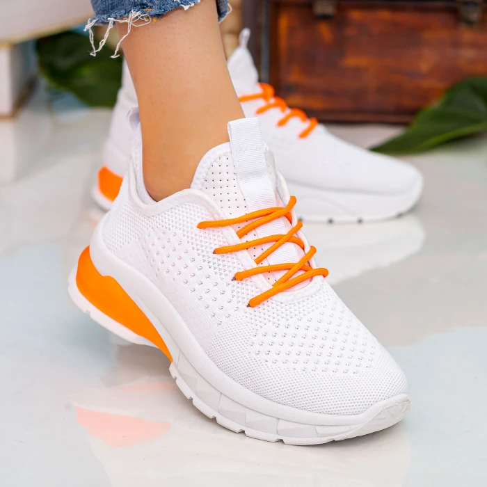 Pantofi Sport Dama 23-56 White-Orange Se7en