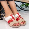 Papuci Dama A133 Beige-Red-White Fashion