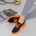 Pantofi Casual Dama ZP1972 Black-Orange Mei
