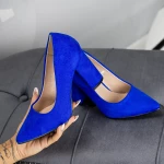 Pantofi cu Toc gros TY6 Blue Mei