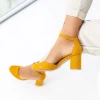 Pantofi cu Toc gros XD120C Yellow Mei