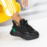 Pantofi Sport Dama WLLXE6 Negru-Verde Mei