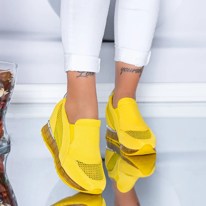 Pantofi Sport Dama HFD25 Yellow » MeiMei.Ro