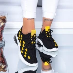 Pantofi Sport Dama LGFL1 Black-Yellow » MeiMei.Ro