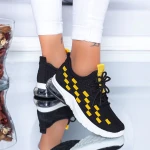 Pantofi Sport Dama LGFL1 Black-Yellow » MeiMei.Ro