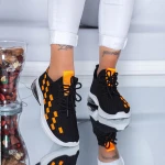 Pantofi Sport Dama LGFL1 Black-Orange » MeiMei.Ro