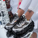 Pantofi Sport Dama cu Platforma NX99 Silver » MeiMei.Ro