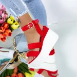 Sandale Dama cu Platforma GY10 Rosu Mei