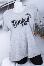 Tricou Dama "Booked AND BUSY" 1838 Gri Fashion