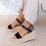 Sandale Dama cu Platforma FS51 Negru Mei
