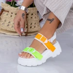 Sandale Dama NX131 Verde-Portocaliu Mei