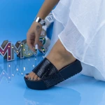 Papuci Dama cu Platforma X3 Negru Mei