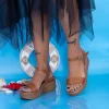 Sandale Dama cu Platforma PT17 Maro Mei