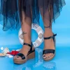Sandale Dama cu Platforma PT17 Negru Mei