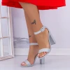 Sandale Dama cu Toc gros XKK165 Silver Mei