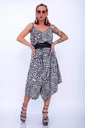 Salopeta Dama 10373 Leopard Alb Fashion