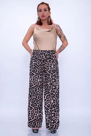 Pantaloni Dama 12261 Leopard Bej » MeiMei.Ro