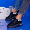 Pantofi Sport Dama JW004 Negru-Argintiu Fashion