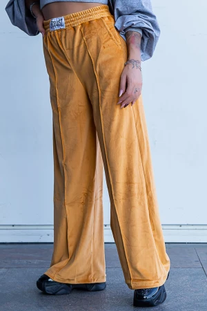 Pantaloni Dama P100 Galben Fashion