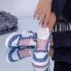 Pantofi Sport Dama JK15 Alb-Albastru-Roz Fashion
