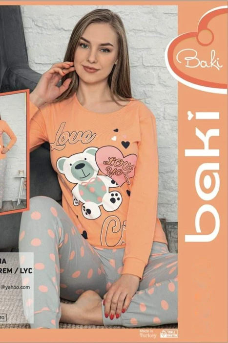 Pijama Dama 1009 Portocaliu Fashion